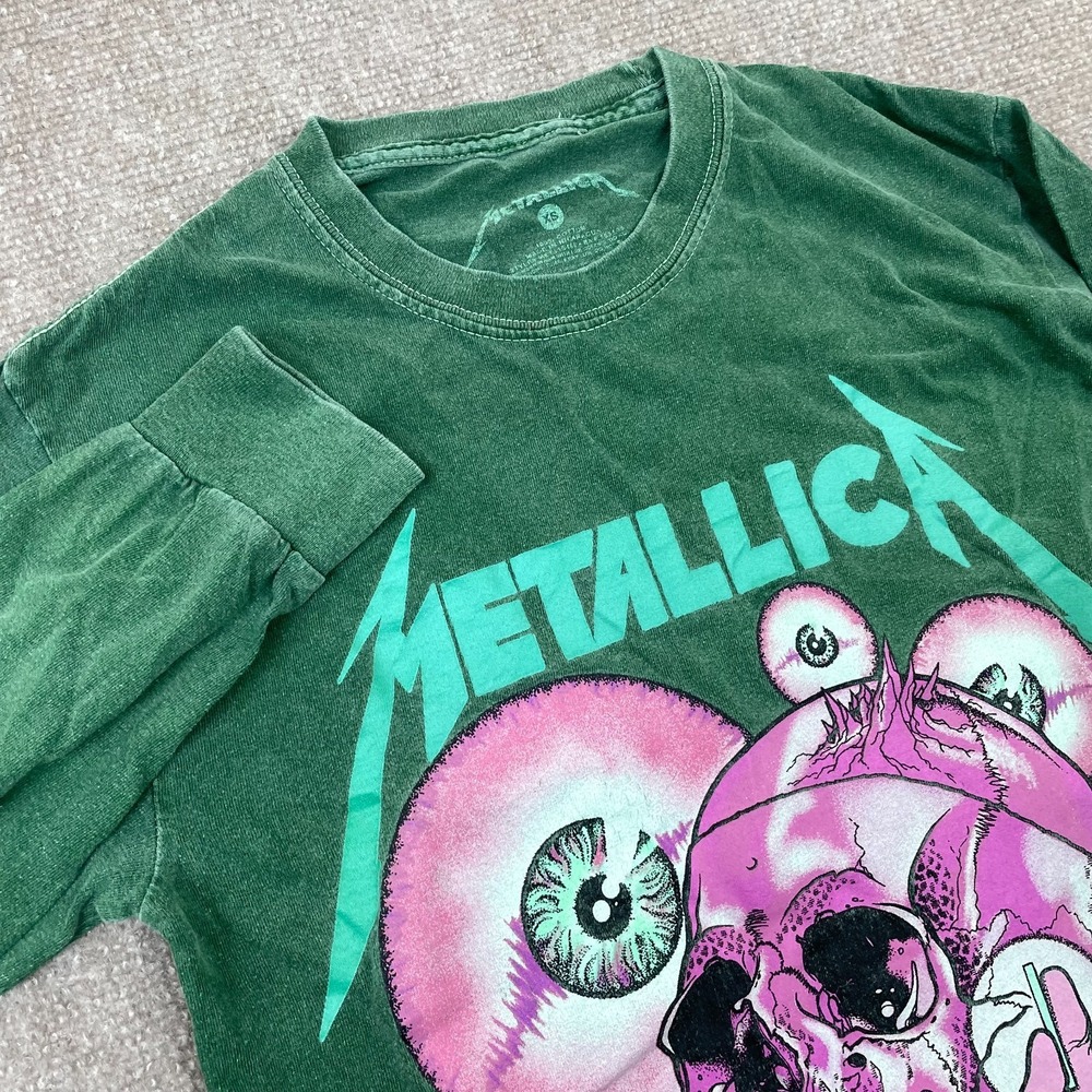 Metallica Shirt Womens XS Green The Shortest Straw Has Been Pulled For You Skull